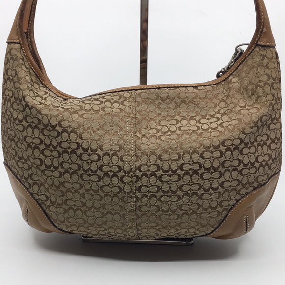 Vintage Coach 6617 Ergo Mini Signature C shoulder bag  tan leather and jacquard - Picture 5 of 17